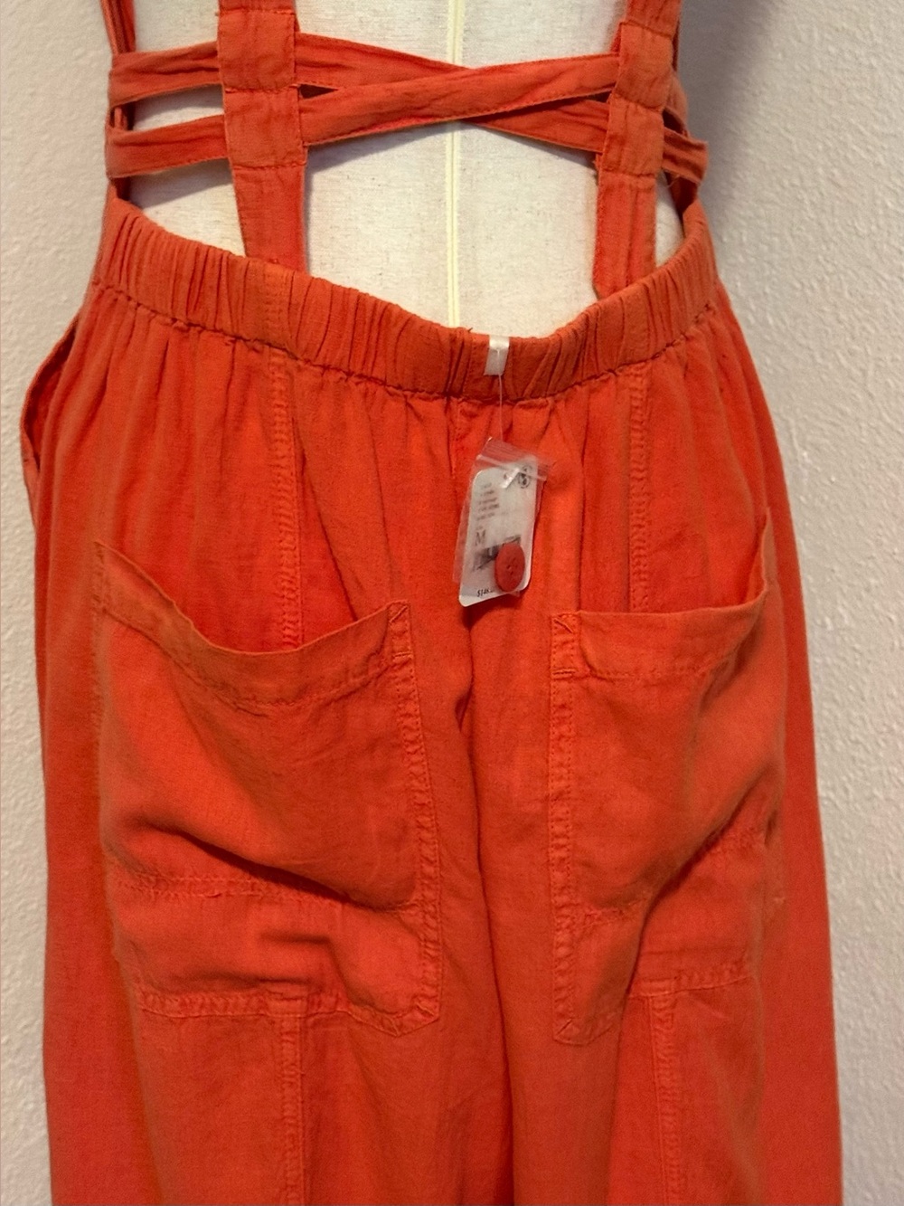 NWT Free People Wide Leg Jumpsuit Linen Cotton Medium - Picture 9 of 16